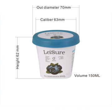 Plastic Packaging Container Frozen PP Yogurt Tub Pot Yogurt Cup with Lid Spoon